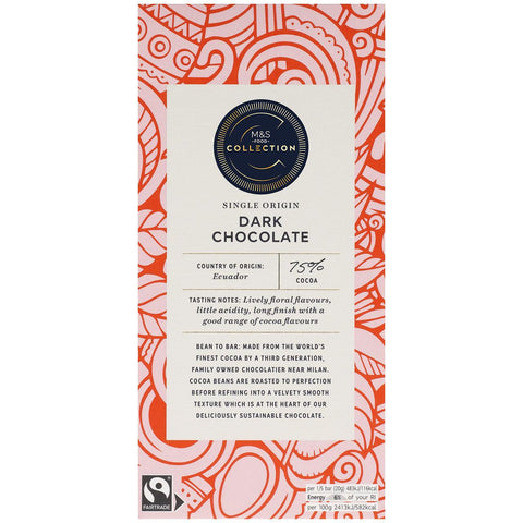 Marks & Spencer 75% Cocoa Dark Chocolate 100g