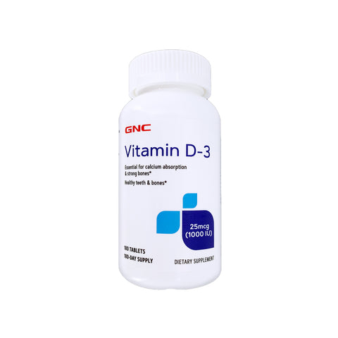 GNC Vitamin D-3 25mcg Tablets 180s