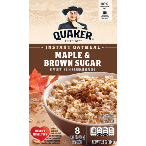 Quaker Maple & Brown Sugar Oatmeal 344g