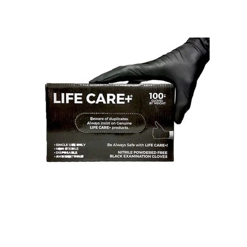 Life Care Nitrile Black Gloves 100s