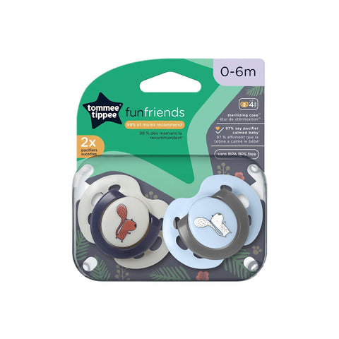 Tommee Tippee Fun Friends Pacifiers Sucettes 2x 0-6m