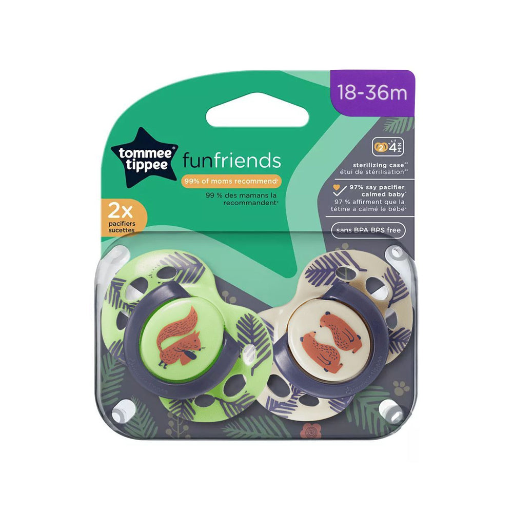 Tommee Tippee Fun Friends 2x pacifiers Sucettes 18-36m