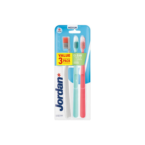Jordan Clean Smile Medium Toothbrush Value Pack 3s