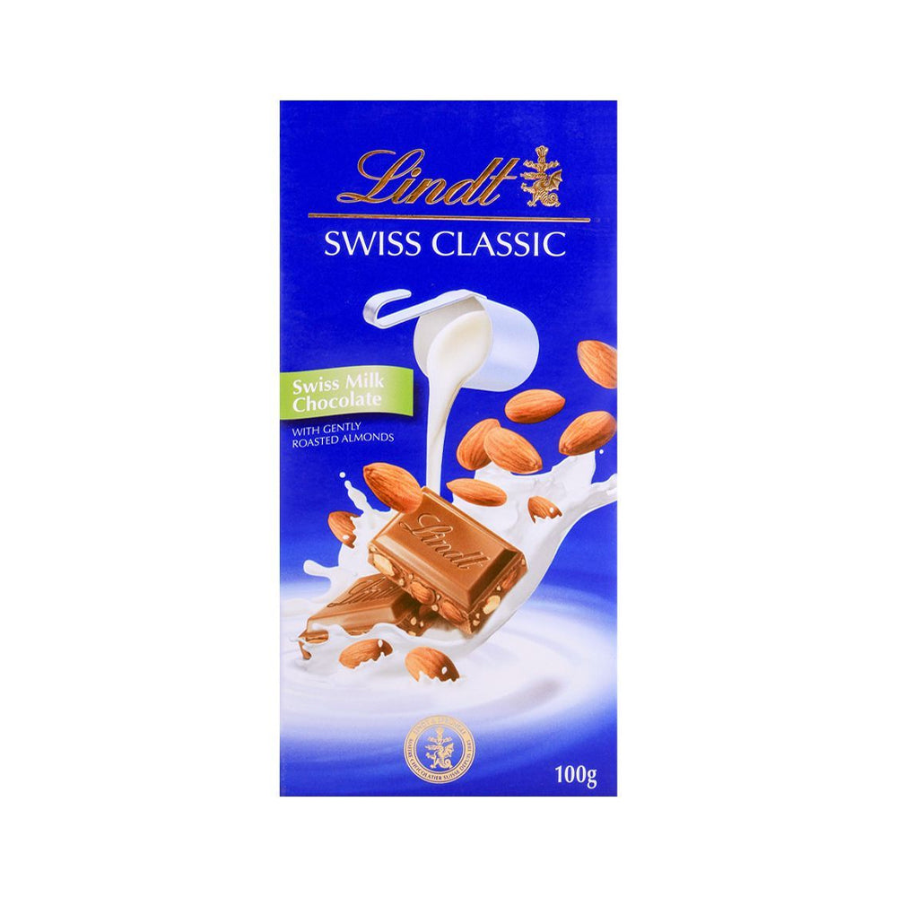 Lindt Swiss Classic Milk Chocolate Almond 100g Springs Stores Pvt Ltd lindt-swiss-classic-milk-chocolate-almond-100g-springs-stores-pvt-ltd