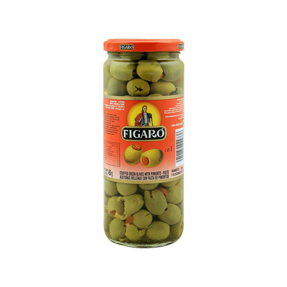 Figaro Stuffed Green Olives With Pimento Paste 450g