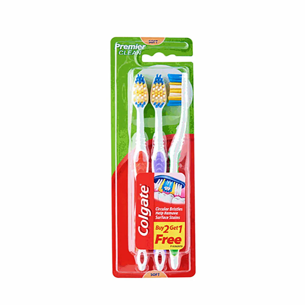 Colgate Premier Clean Soft Toothbrush 3s
