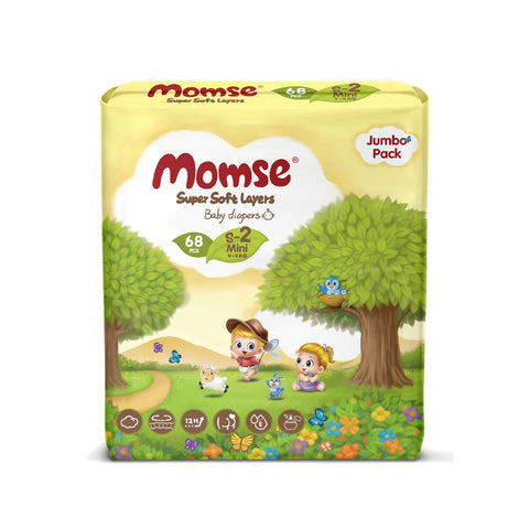 Momse Jumbo Pack Mini-2 Baby Diapers 68pcs
