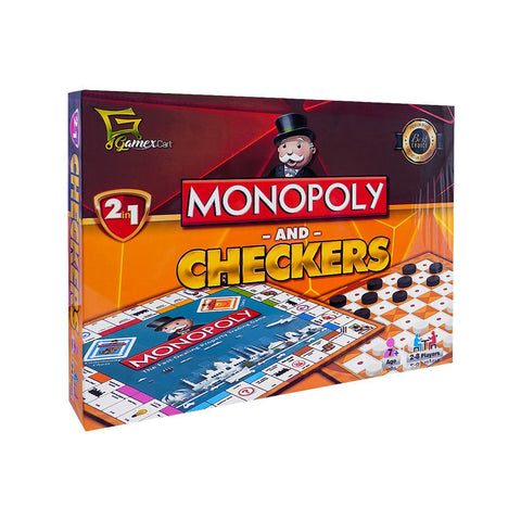 Gamex Cart Monopoly & Checkers Game