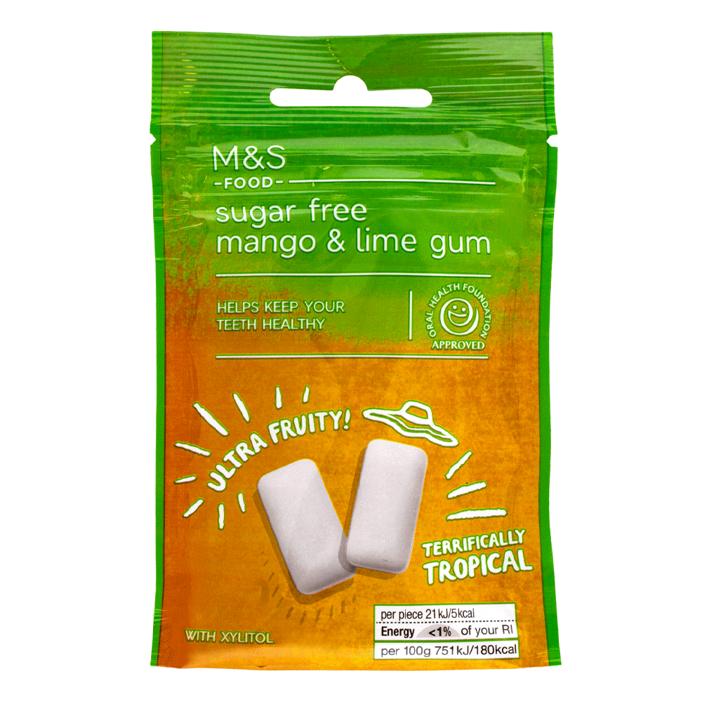 M&s Sugar Free Mango & Lime Gum 30g