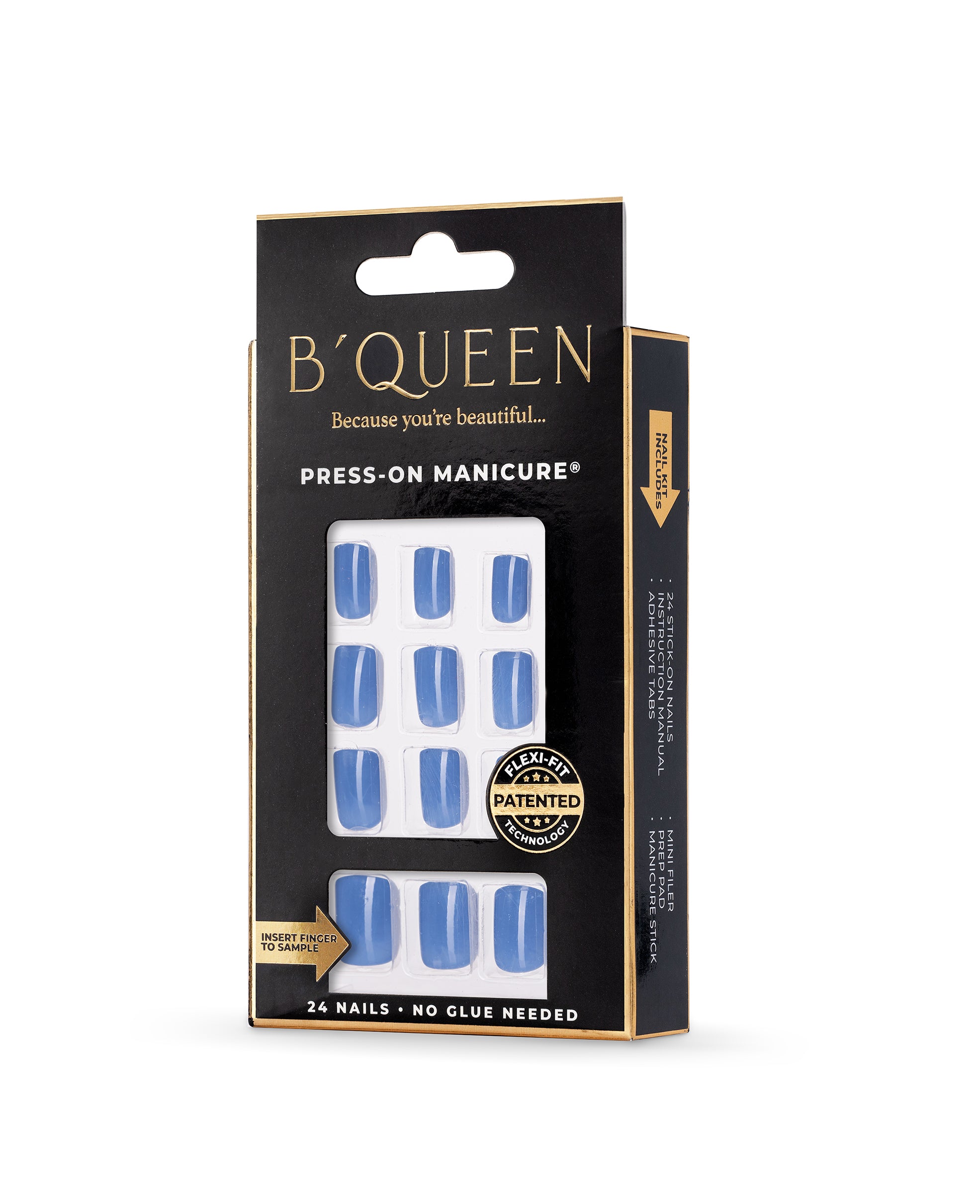 B'queen Cerulean Blue Nails (square)