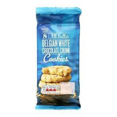 M&s Belgian White Chocolate Chunk Cookies 200g