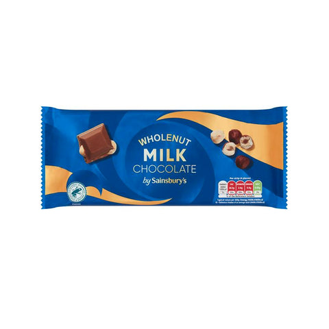 Sainbury's Wholenut Milk Chocolate Bar 200gm Sainbury's Wholenut Milk Chocolate Bar 200gm