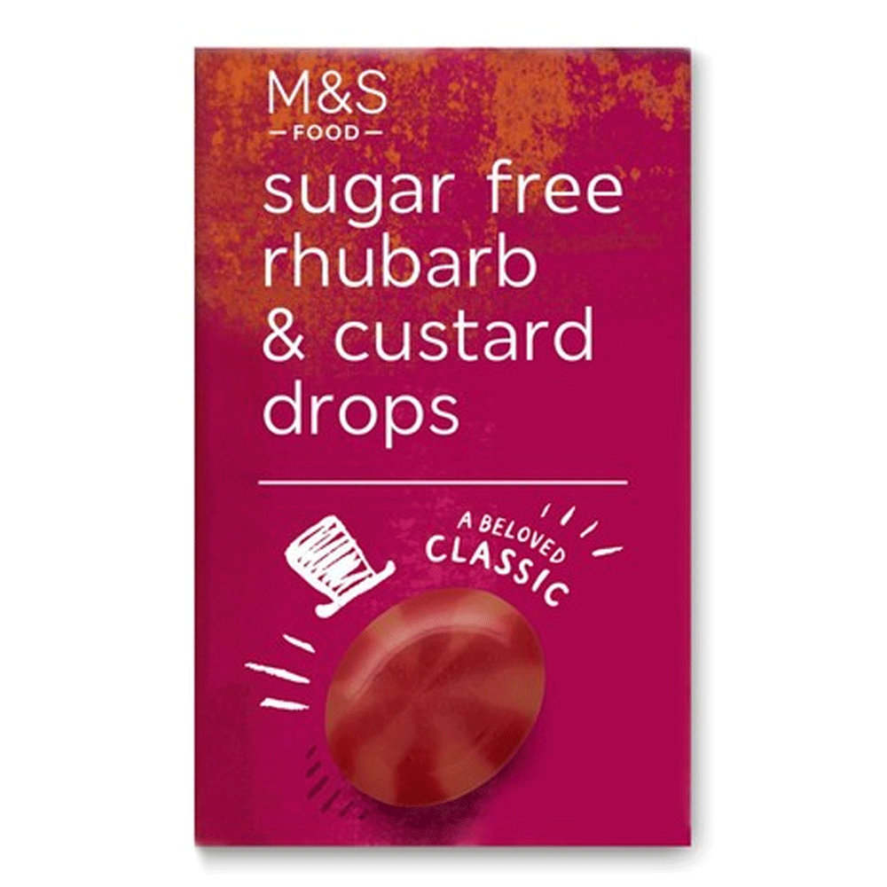M&s Sugar Free Rhubard & Custard Drops 42g