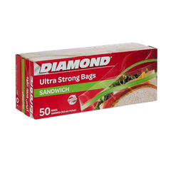 Diamond Zipper Sandwich Bag 50ct