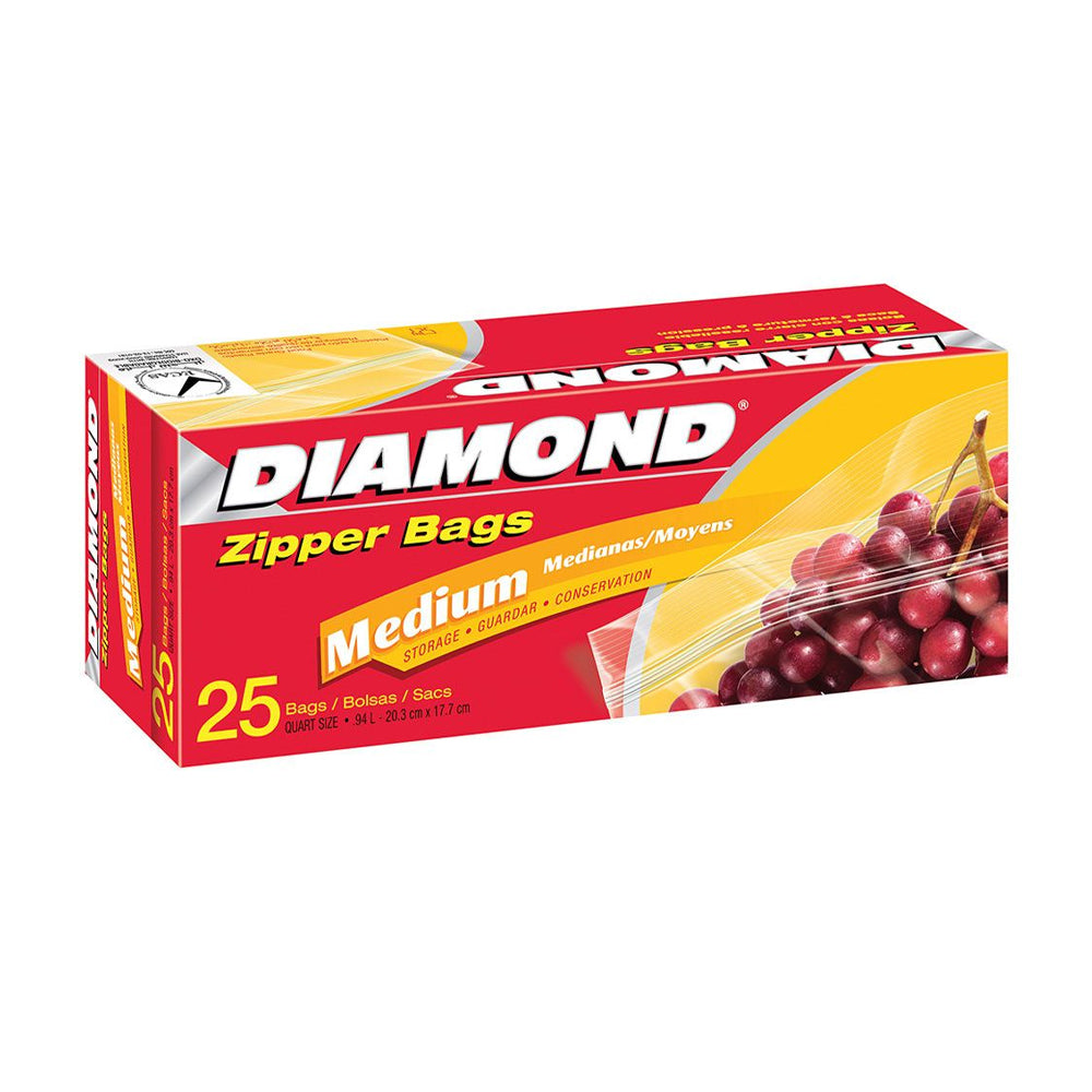 Diamond Zipper Storage Bag 25ct