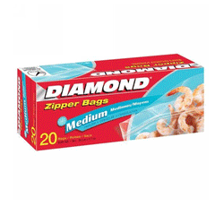 Diamond Zipper Freezer Bag 20ct