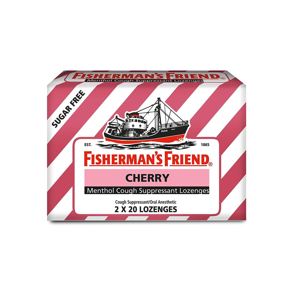 Fisherman's Friend Cherry Menthol Cough Suppressant Lozenges  Sugar Free 22 pcs