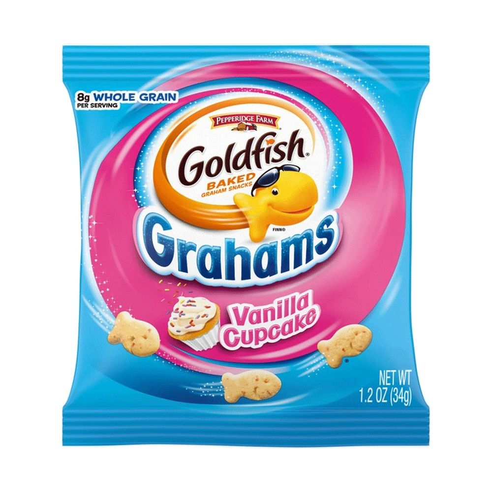 Pepperidge Farm Goldfish Grahams Vanilla Cupcake Baked Snacks 34g