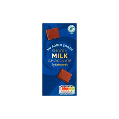 Sainsbury's No Added Sugar Milk Chocolate 100g