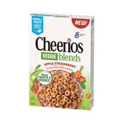 General Mills Cheerios Veggie Blends Apple Strawberry Cereal 300g
