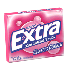 Wrigley's Extra Classic Bubble Gum 15s