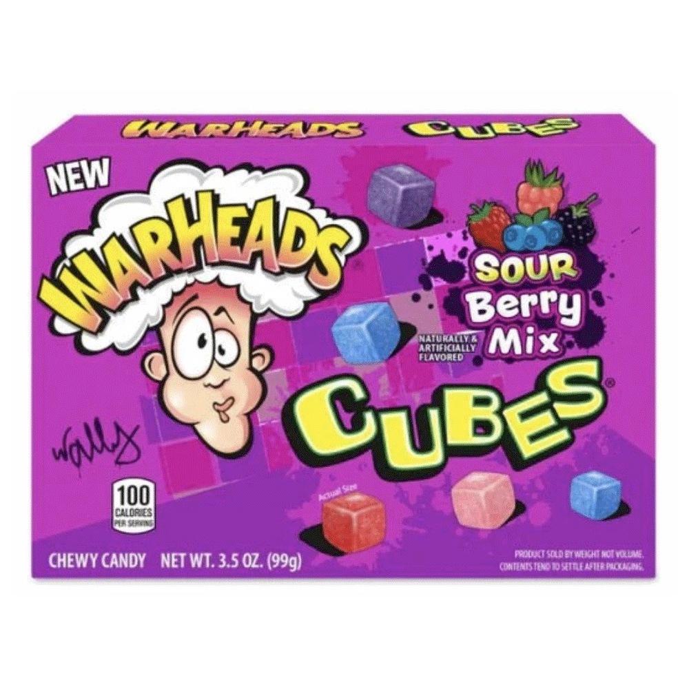War Heads Cubes Sour Berry Mix Chewy Candy 99g