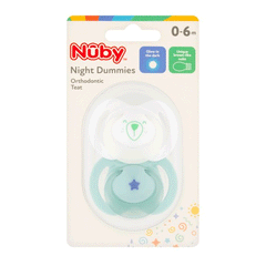 Nuby Night Dummies Orthodontic Teat 0-6m