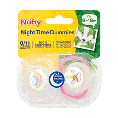 Nuby Night Dummies Orthodontic 6-18m