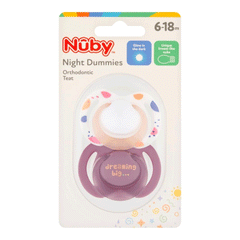 Nuby Night Dummies Orthodontic Teat 6-18m