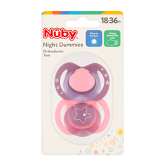 Nuby Night Dummies  Orthodontic Teat 18-36m