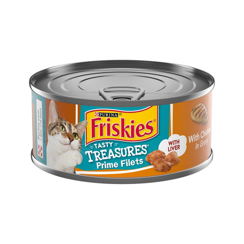 Friskies Treasures Prime Filets With Chicken Cat Food Tin 156g