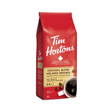 Tim Hortons Original Coffee, Fine Grind Bag, Medium Roast, 300g (Imported from Canada)