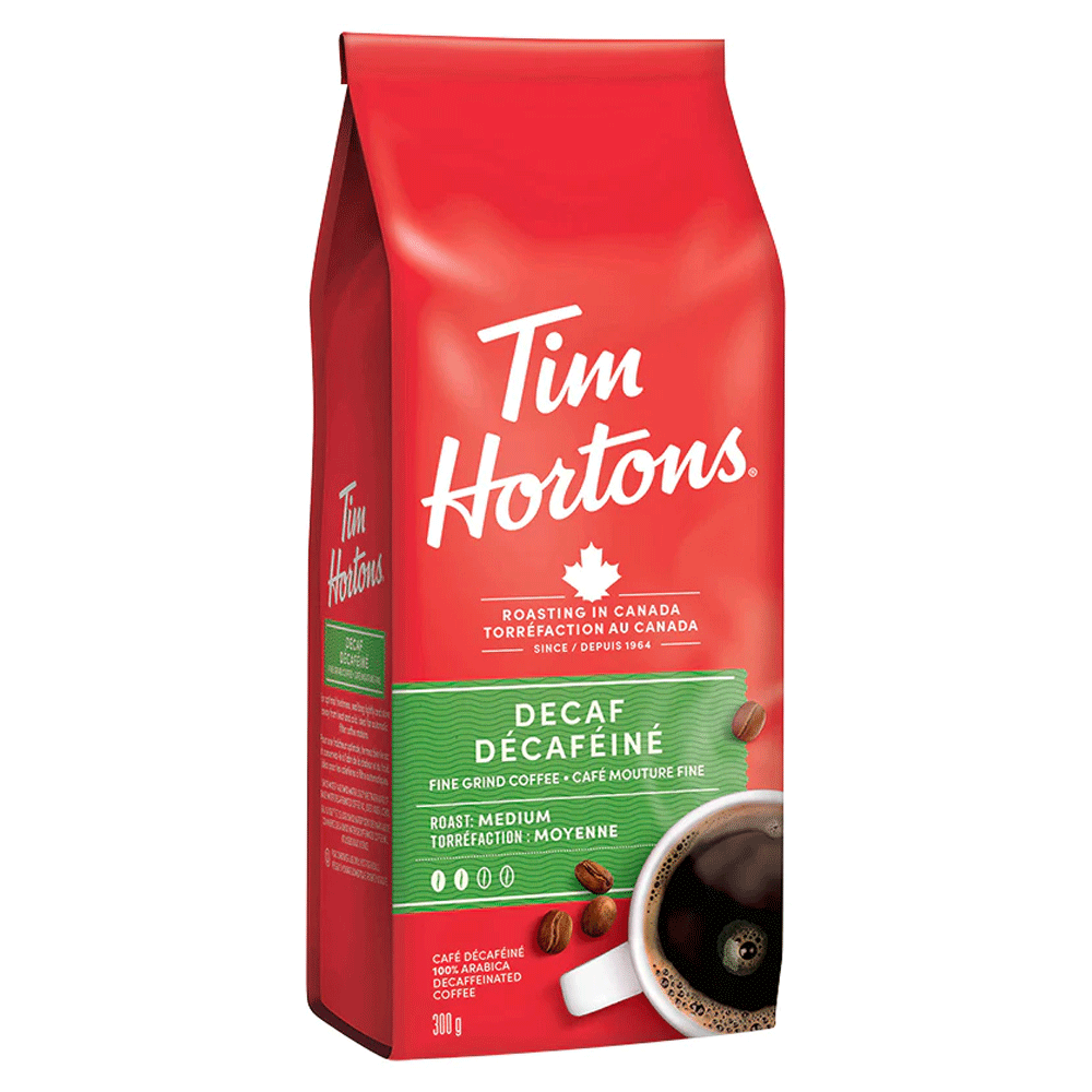 Tim Hortons Decaf Fine Grind Medium Coffee 300g