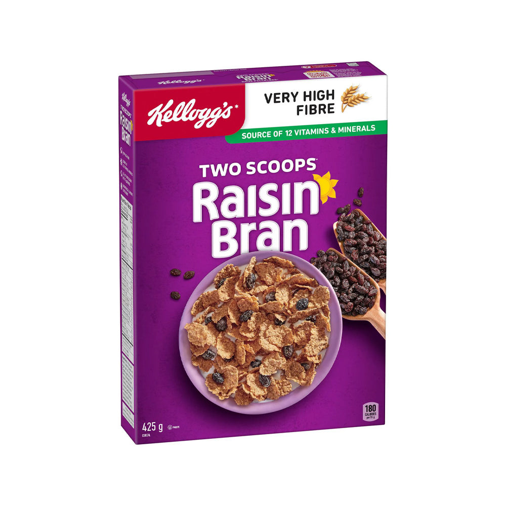 Kelloggs Two Scoops Raisin Bran Cereal 425g