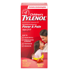 Tylenol Childrens Fever & Pain Suspension Banana Berry Flavor 100ml (Canada)