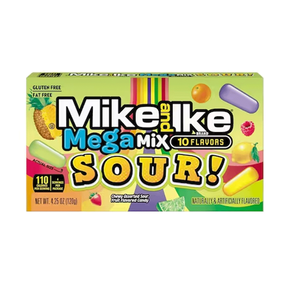 Mike And lke Mega Mix Sour Chewy Candy 120g
