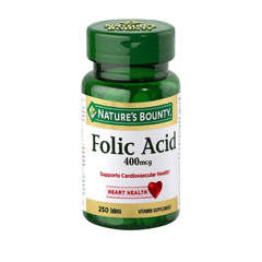Nature's Bounty Folic Acid 400mcg 250 Tablets