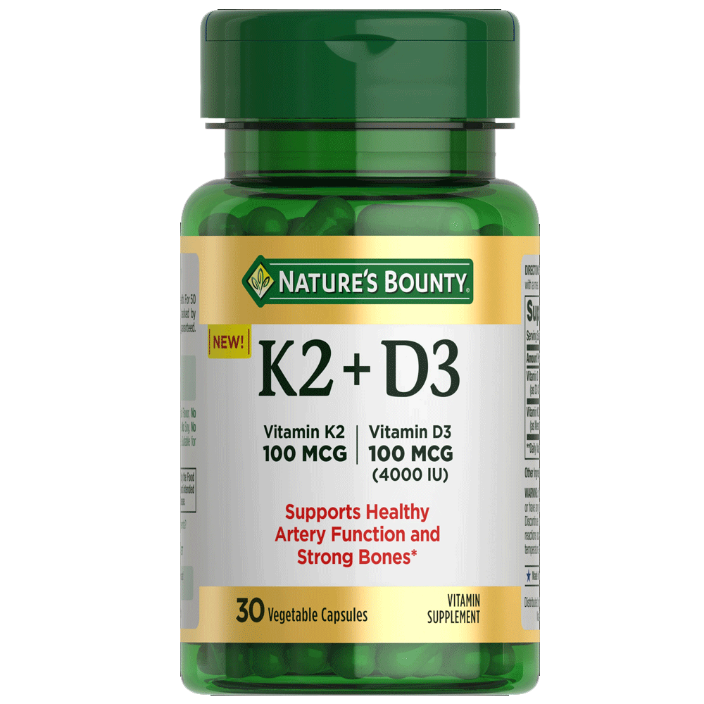 Natures Bounty K2+D3 100mcg 30s Cap