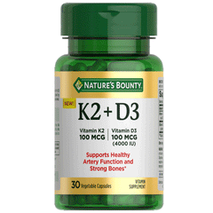 Natures Bounty K2+D3 100mcg 30s Cap