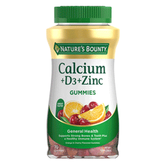 Natures Bounty Calcium+D3+Zinc Gummies Orange & Cherry Flavored 70s