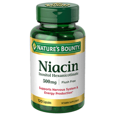 Natures Bounty Niacin 500mg Capsules 120s