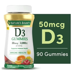 Natures Bounty D3 50mcg 2000iu Gummies 90s
