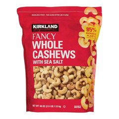 Kirkland Fancy Whole Cashews With Sea Salt 1.13kg
