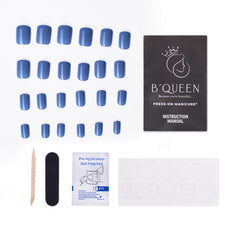 B'queen Cerulean Blue Nails (square)