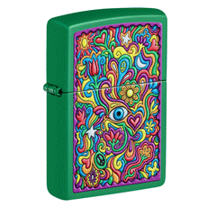 Zippo Lighter Trippy Design Green Matte 48957