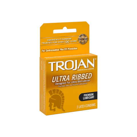 Trojan Ultra Ribbed Condoms 3s