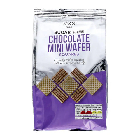 M&S Sugar Free Chocolate Mini Wafer Squares 125g