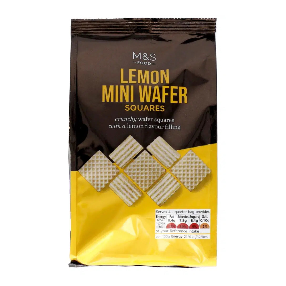 M&s Lemon Mini Wafer Squares 125g