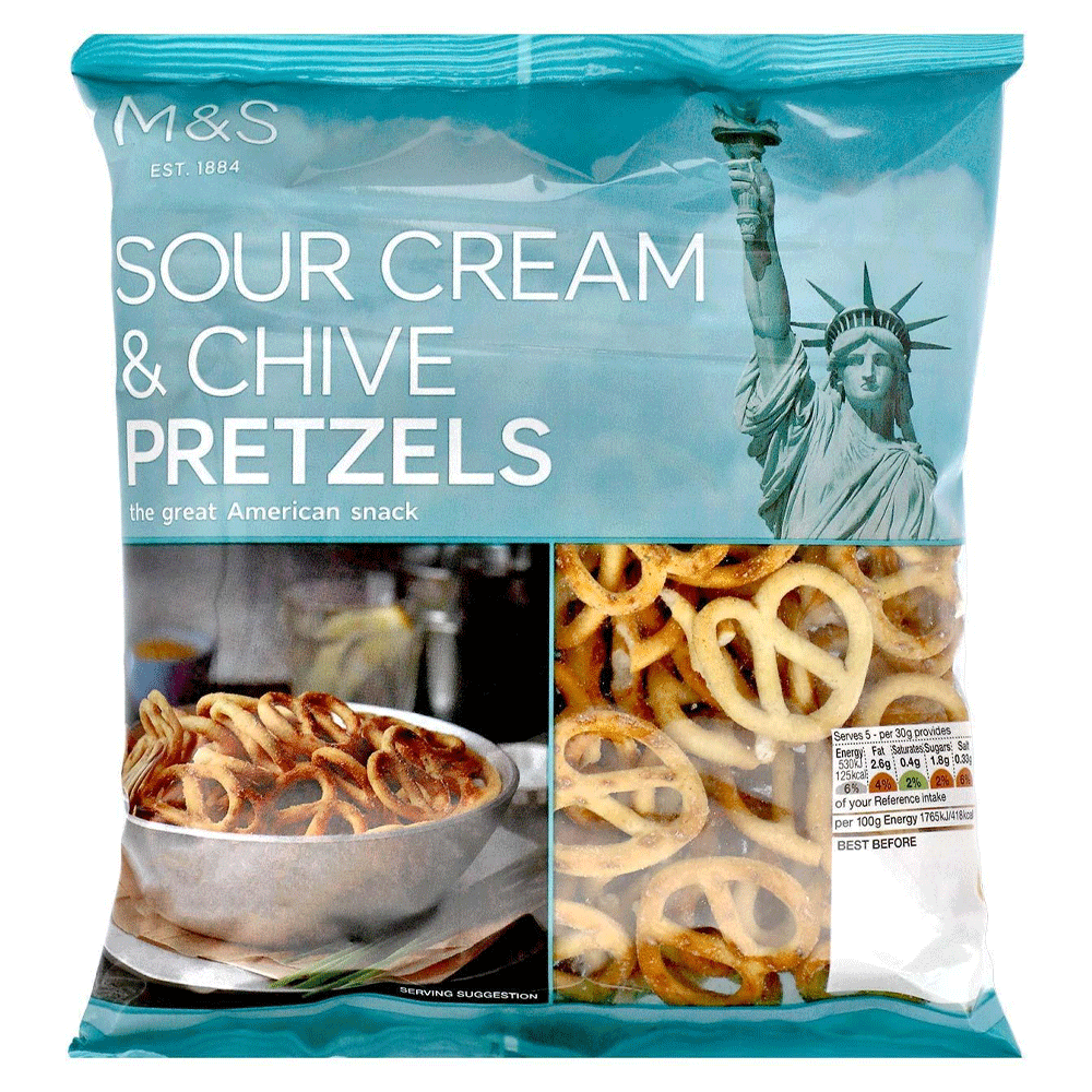 M&S Sour Cream & Chive Pratzels Baked 150g