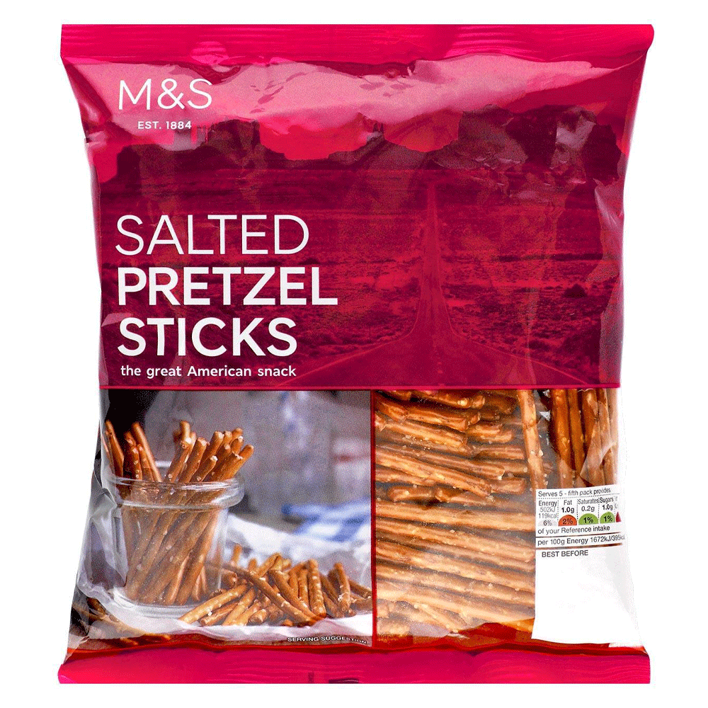 M&S Sour Salted Pretzels Sticks Baked 150g